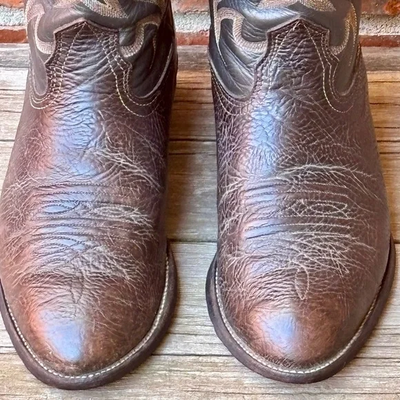 Nocona Men's Brown Bullhide Leather Western Cowboy Boots Sz 8.5EE Wide - Picture 3 of 9
